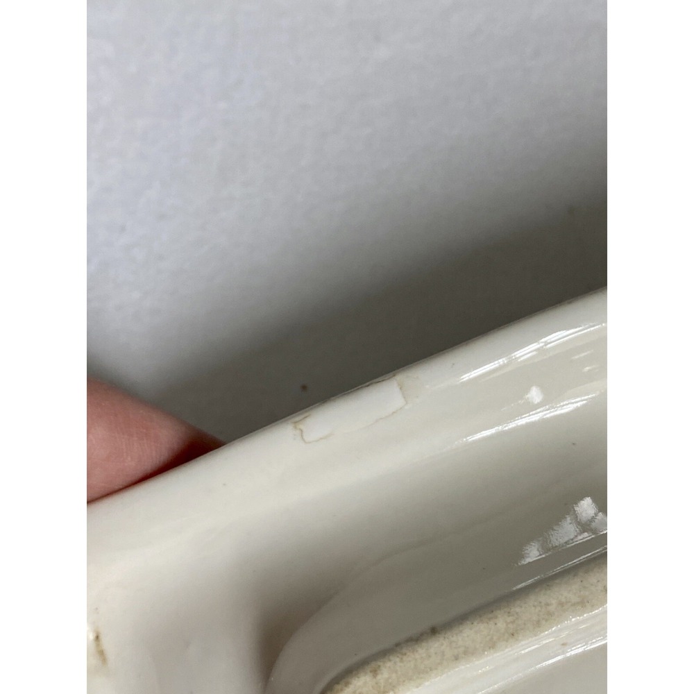 Vintage Ash Tray 24k GOLD White Atomic Eames Rectangle MCM - Picture 9 of 10